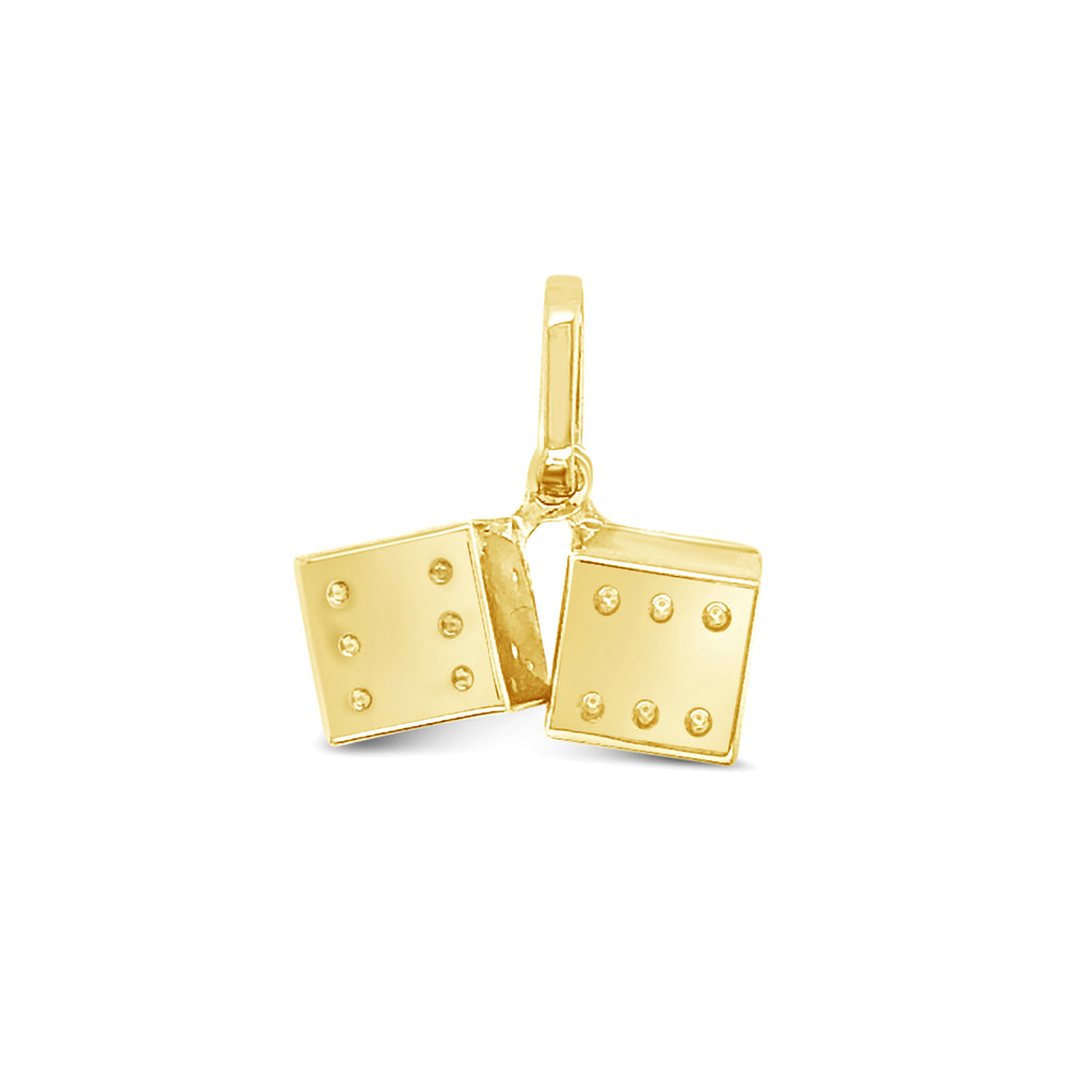 14k Yellow Gold Lucky Dice Pendant