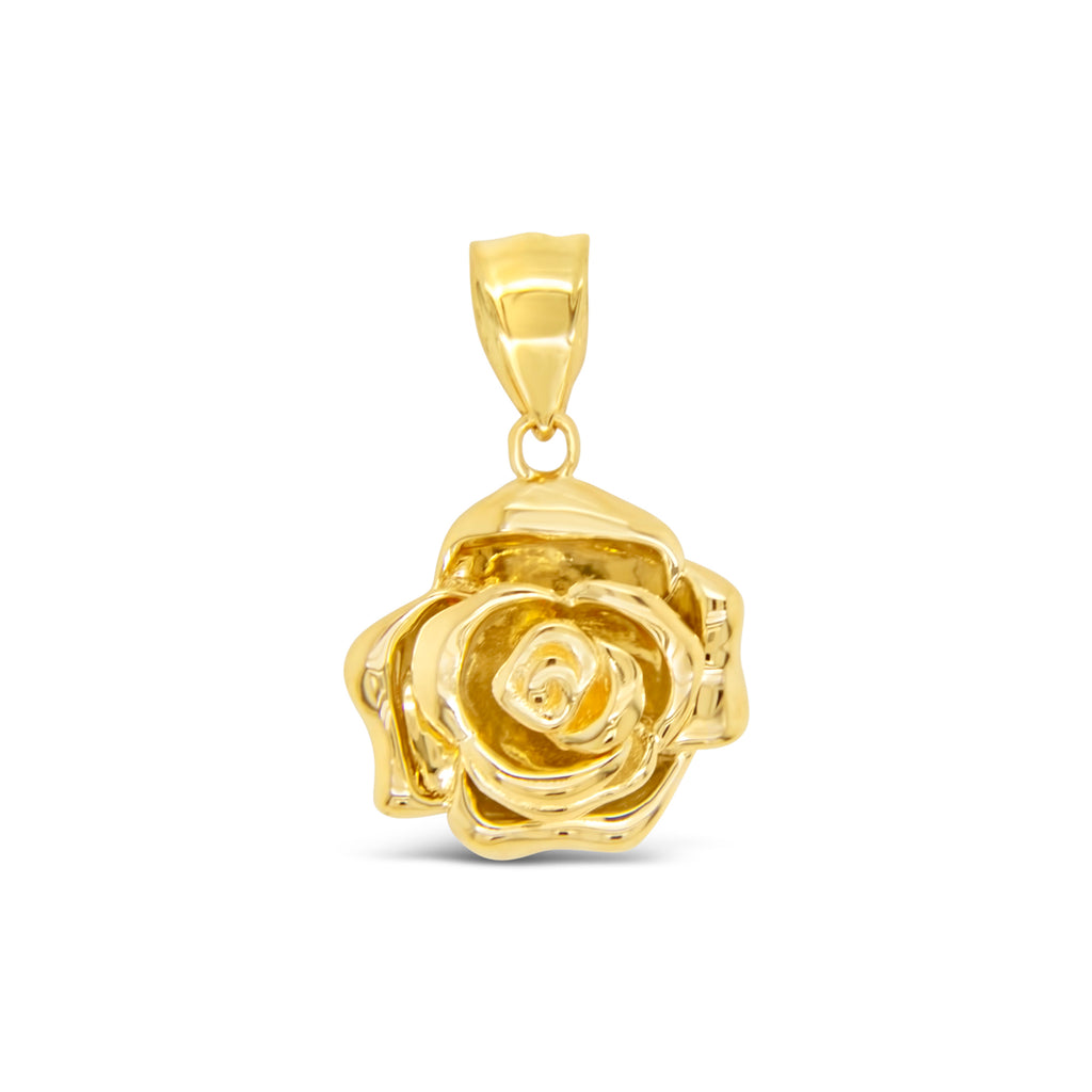 14k Yellow Gold Rose Pendant