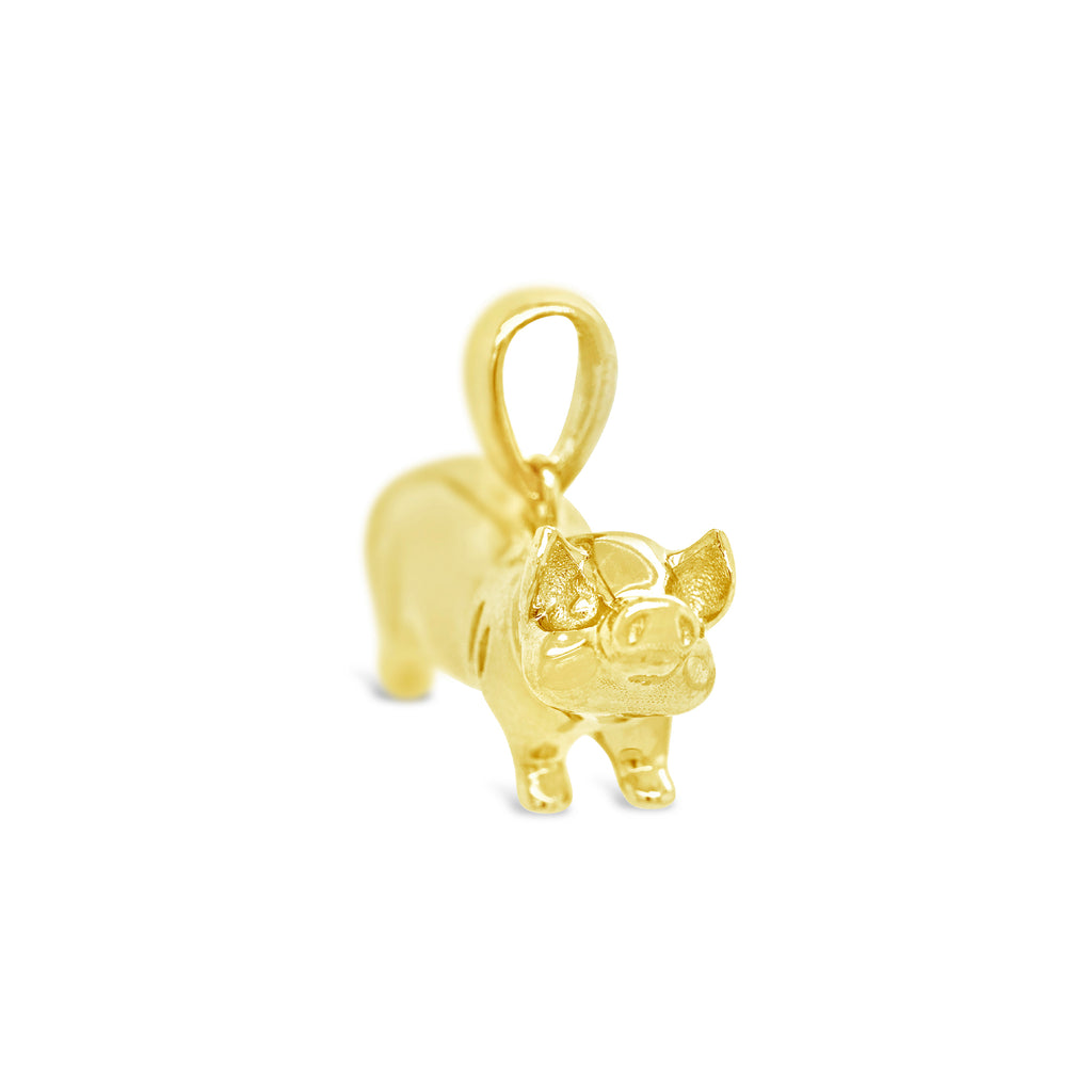 14k Yellow Gold "Puerquito" Pig Pendant