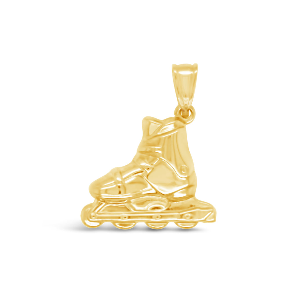 14k Yellow Gold Rollerblade Skate Pendant