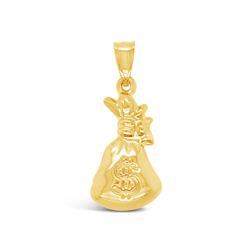 14k Yellow Gold Money Bag Pendant