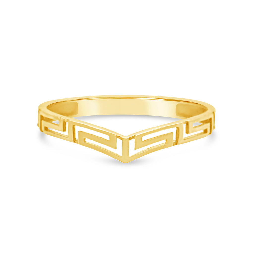 14k Yellow Gold Greek Wishbone Ring