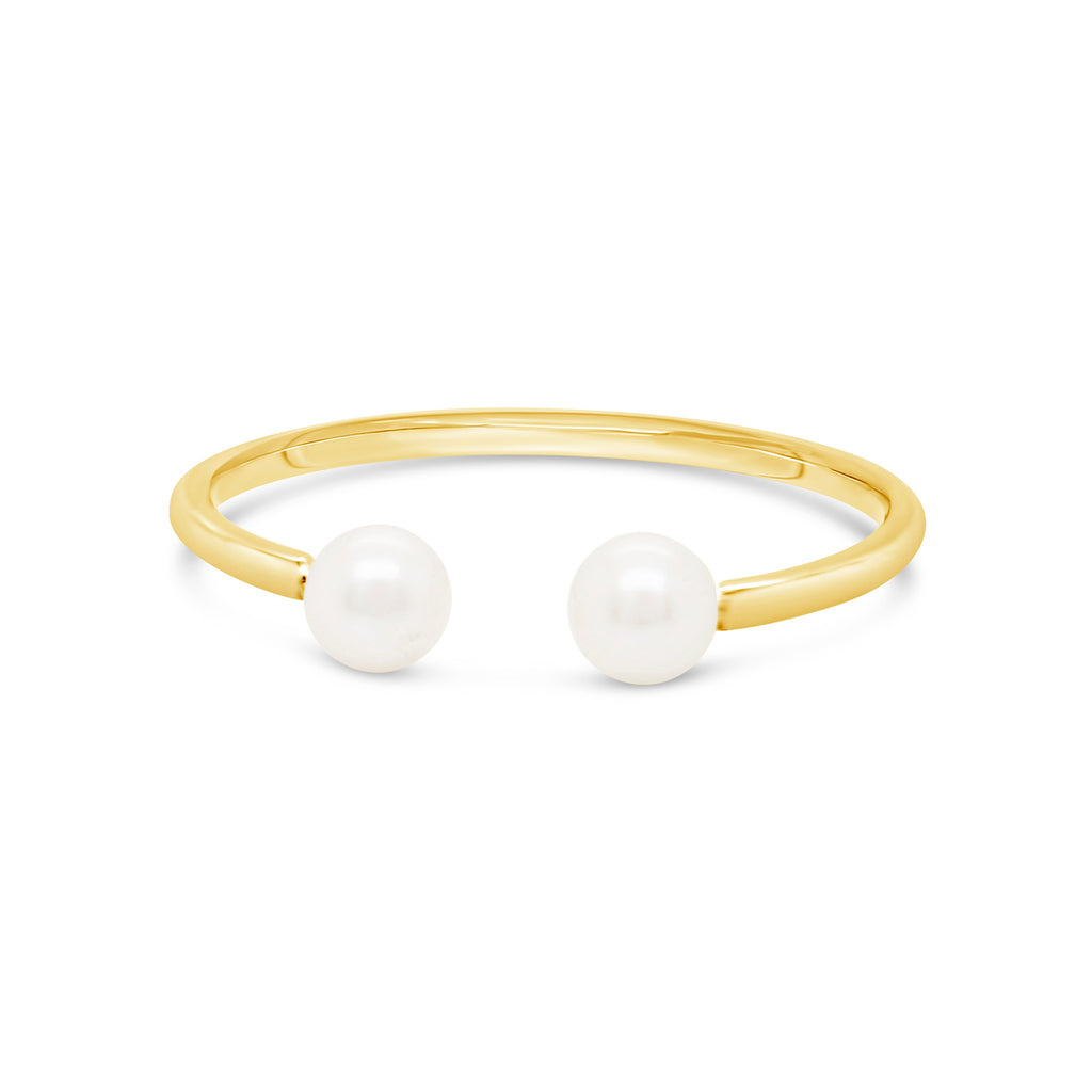 14k Yellow Gold Open Pearl Ring