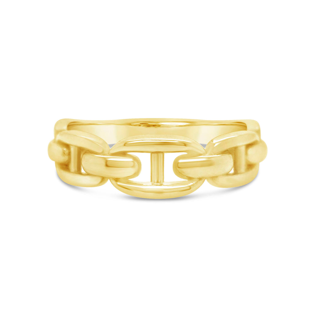 14k Yellow Gold Bold Mariner Link Ring