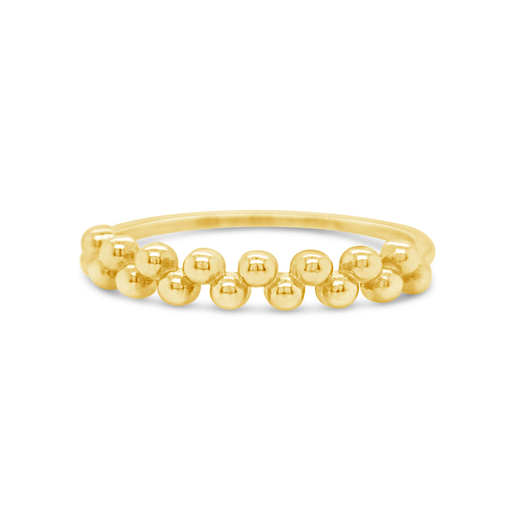 14k Yellow Gold Stackable Bead Band Ring