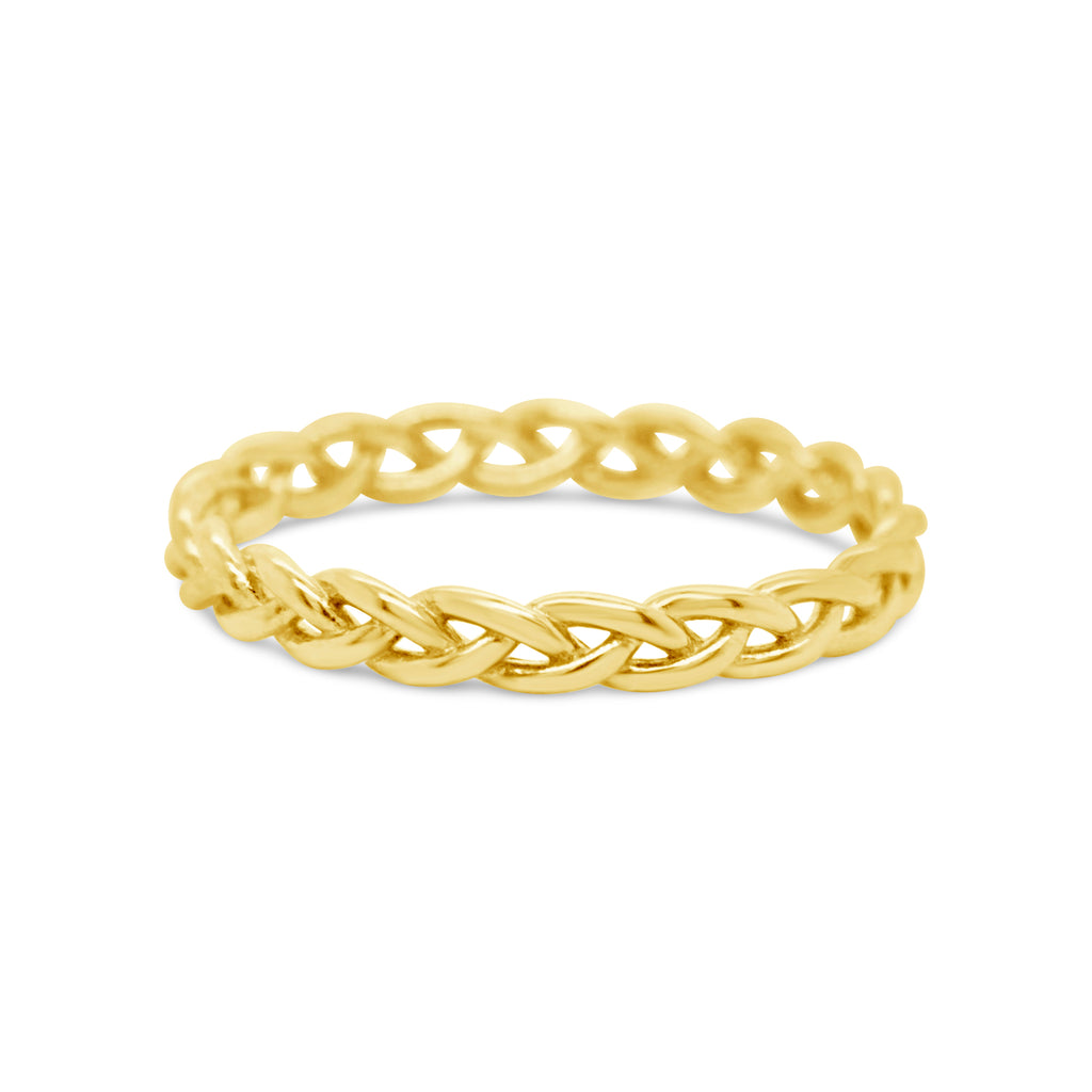 14k Yellow Gold Braided Eternity Band Ring