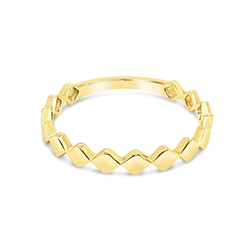 14k Yellow Gold Diamond Shaped Eternity Band Ring