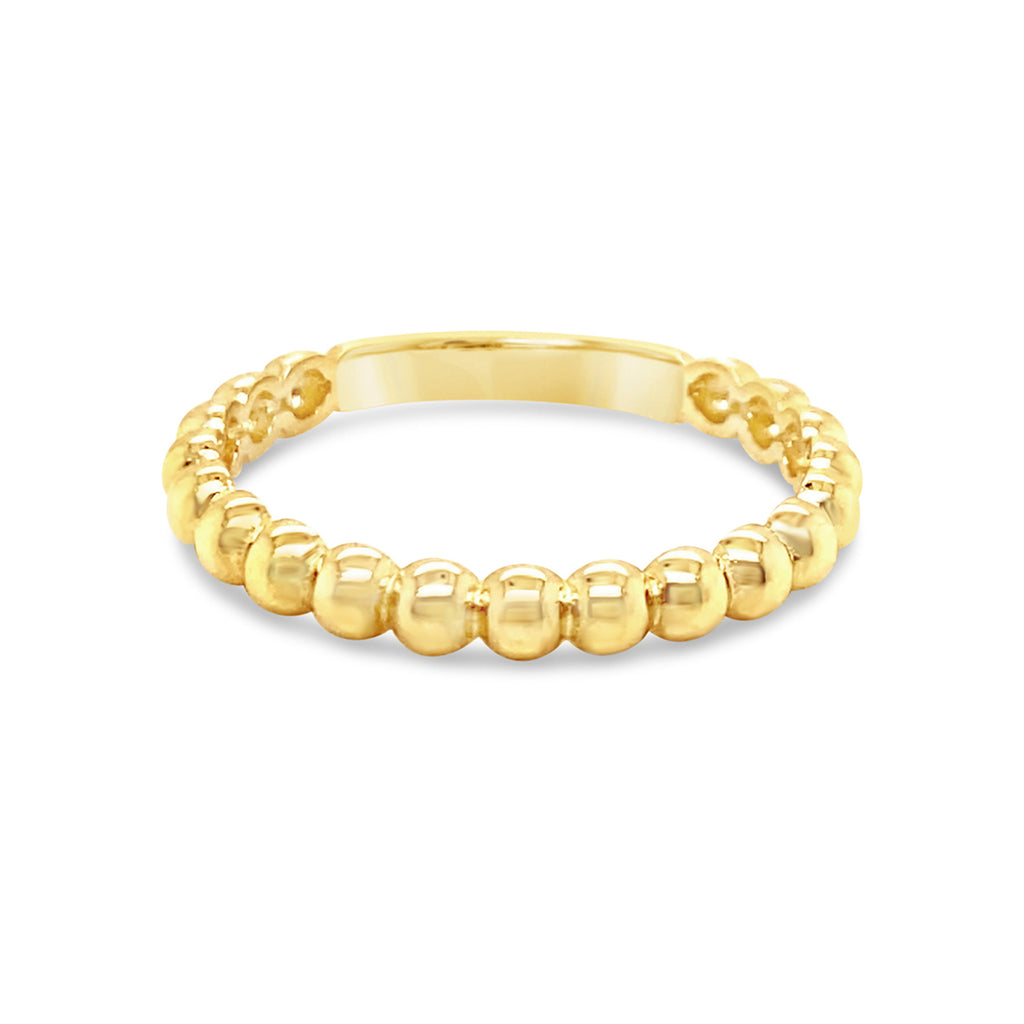 14K Yellow Gold Beaded Ring