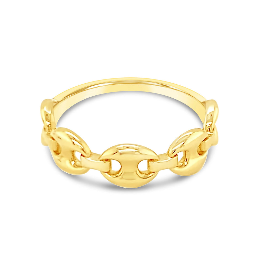 14k Yellow Gold Mariner Puff Link Ring