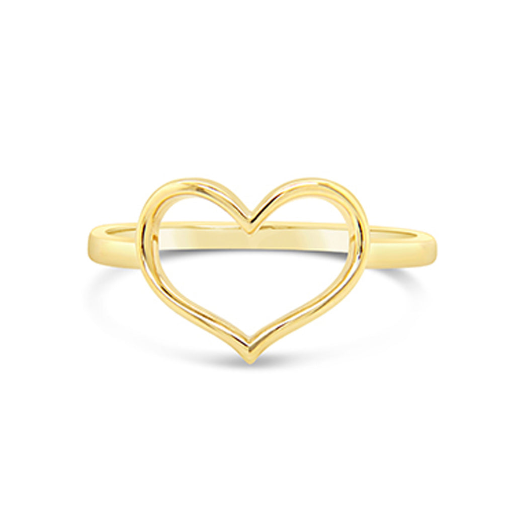 14k Yellow Gold Open Heart Ring