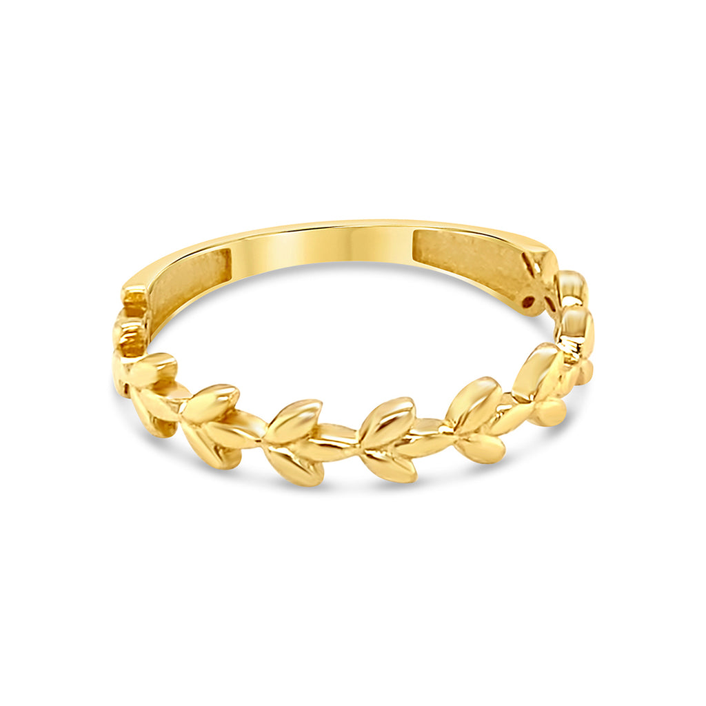 14k Yellow Gold Vine Eternity Band Ring