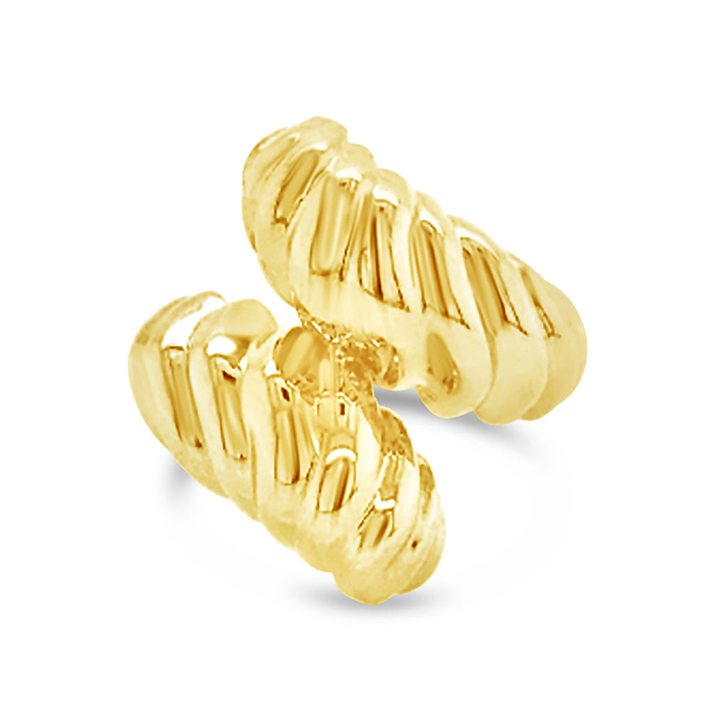 14k Yellow Gold Wrap Dome Croissant Ring