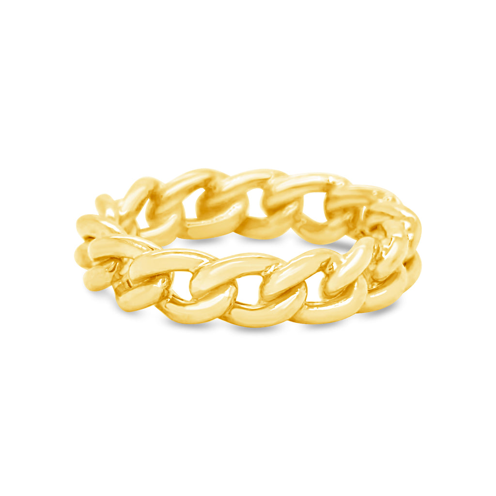 14k Yellow Gold Cuban Link Ring