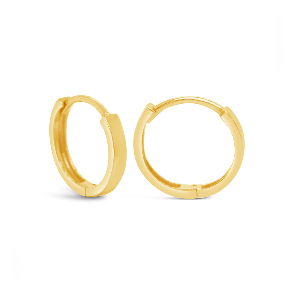 14k Yellow Gold Polished Huggie Earrings