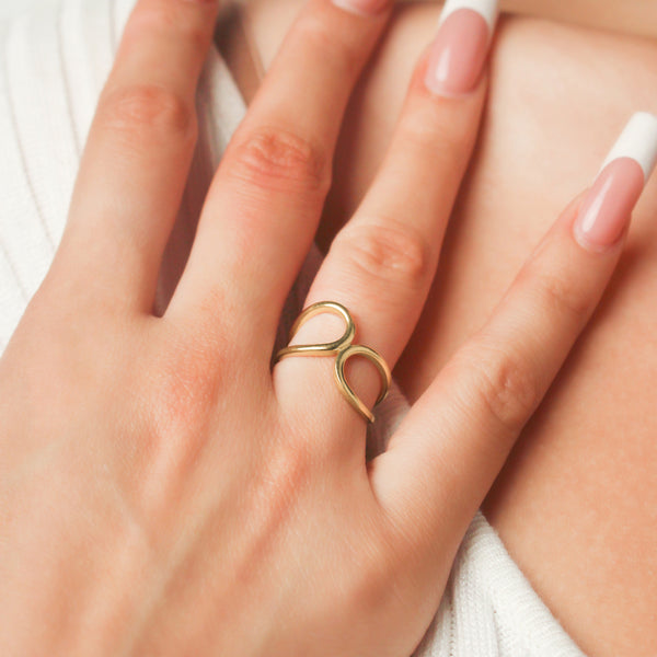 14k Yellow Gold Open Cuff Ring