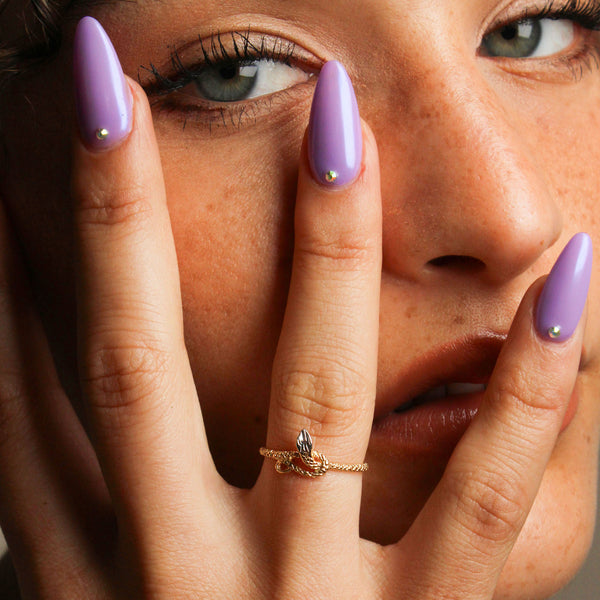 14k Yellow and White Gold Slithering Snake Ring