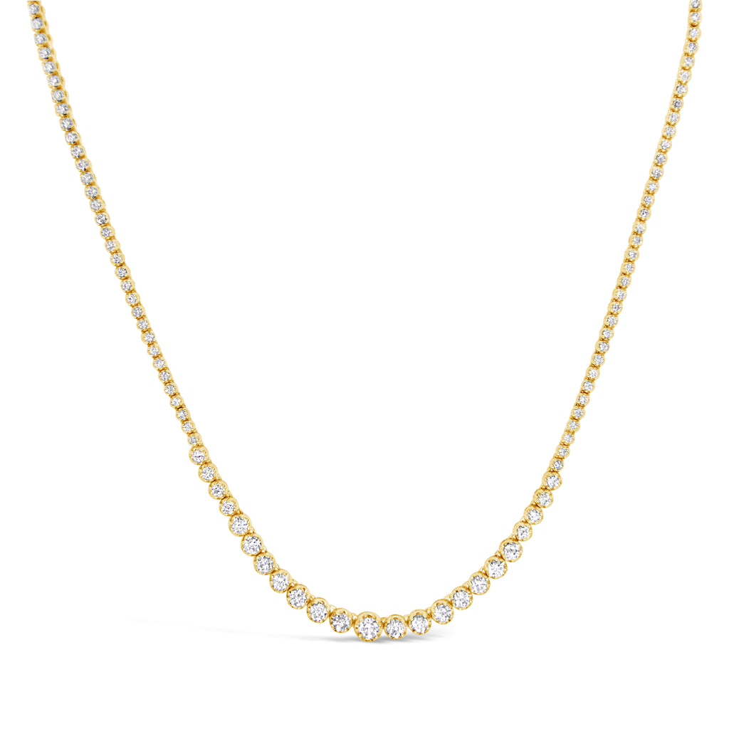 14k Yellow Gold Gradual Diamond Tennis Necklace