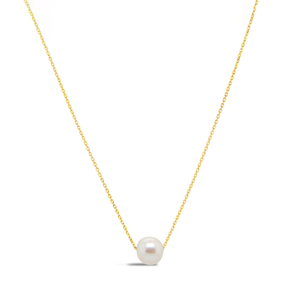 14k Yellow Gold Solo Pearl Necklace 8mm