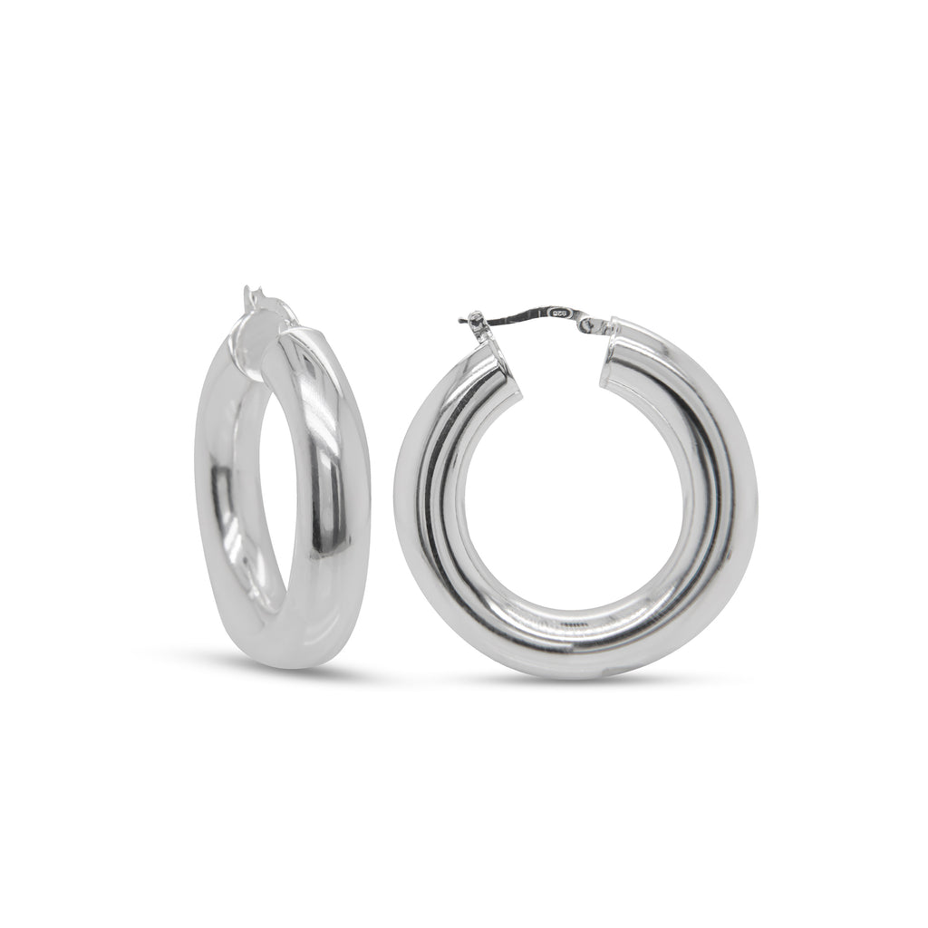 Chunky Silver Standard Hoops