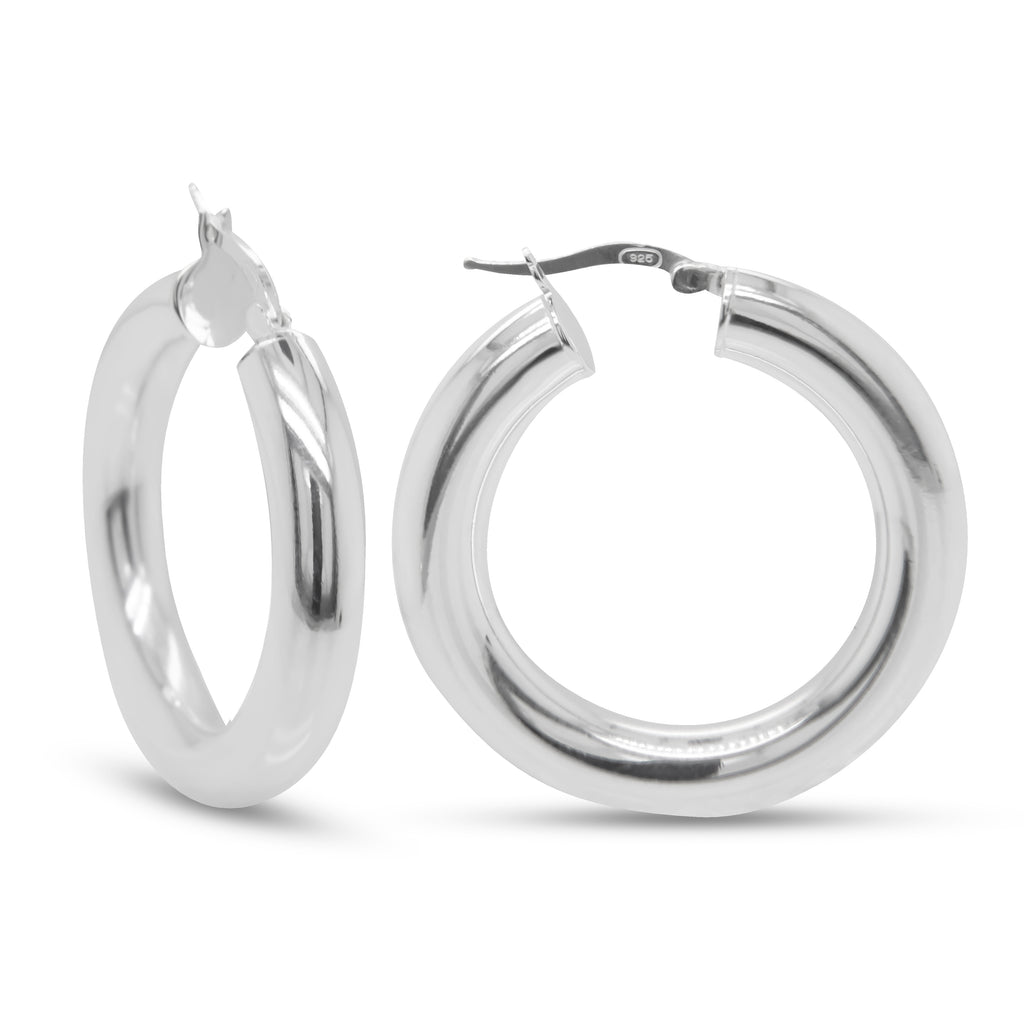 Plump Silver Hoops