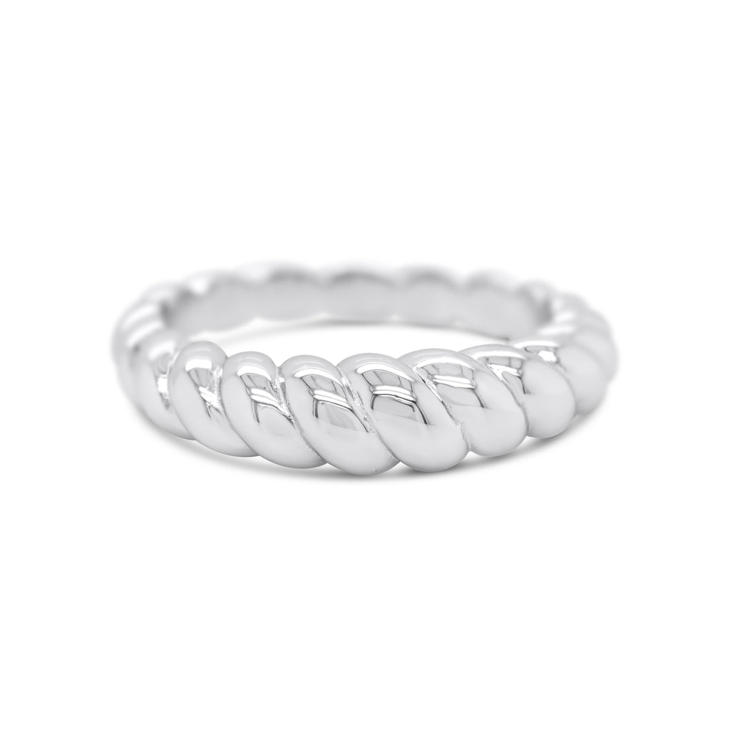 Twisted Silver Band Ring