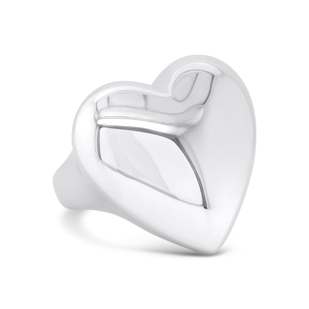 Chunky Silver Heart Ring