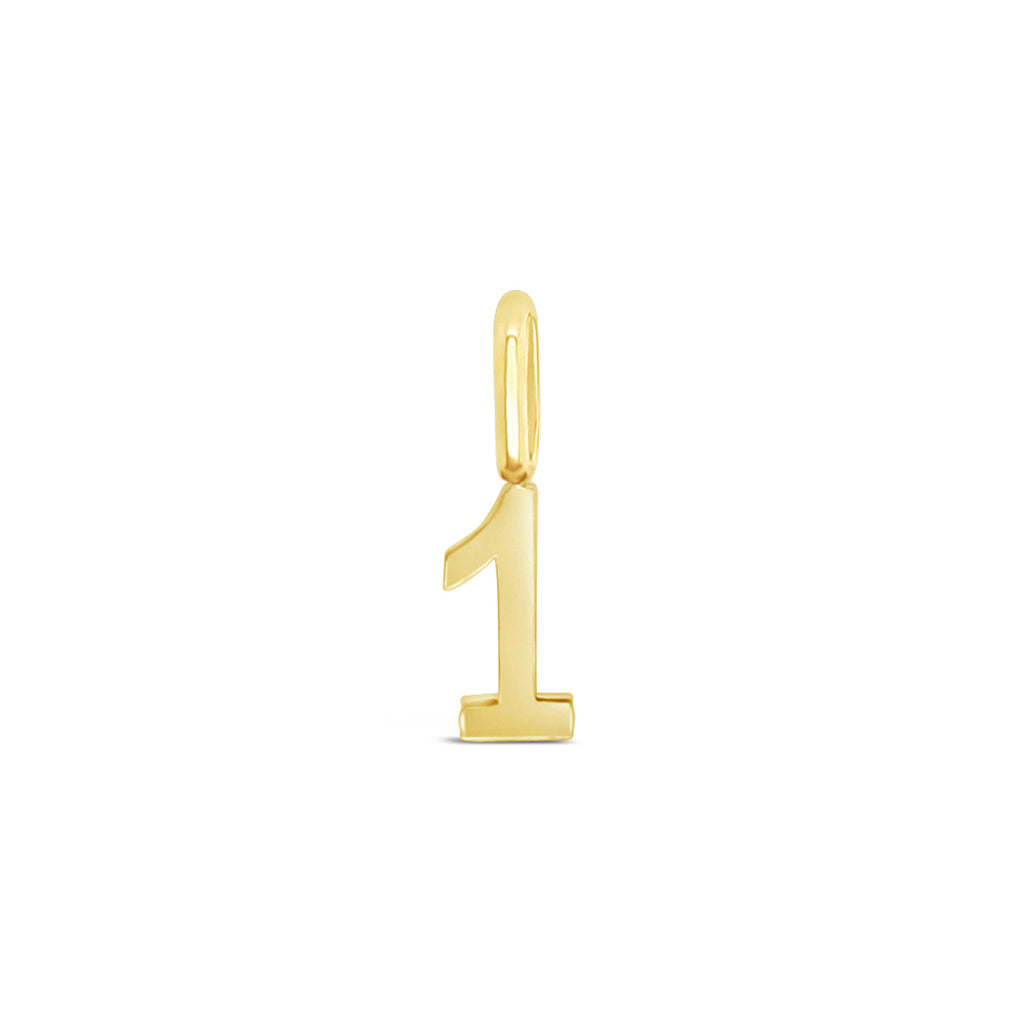 14k Yellow Gold Number Pendant