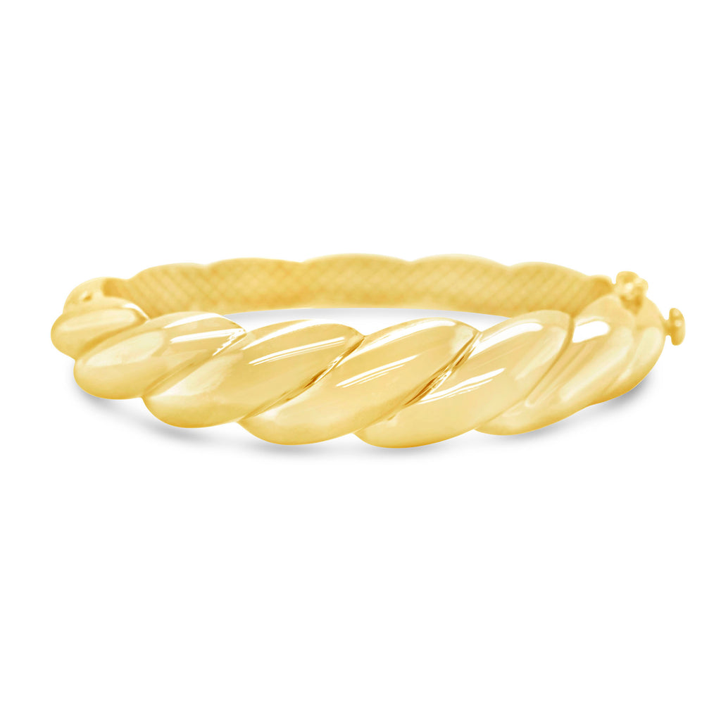 14k Yellow Gold Croissant Bangle Bracelet