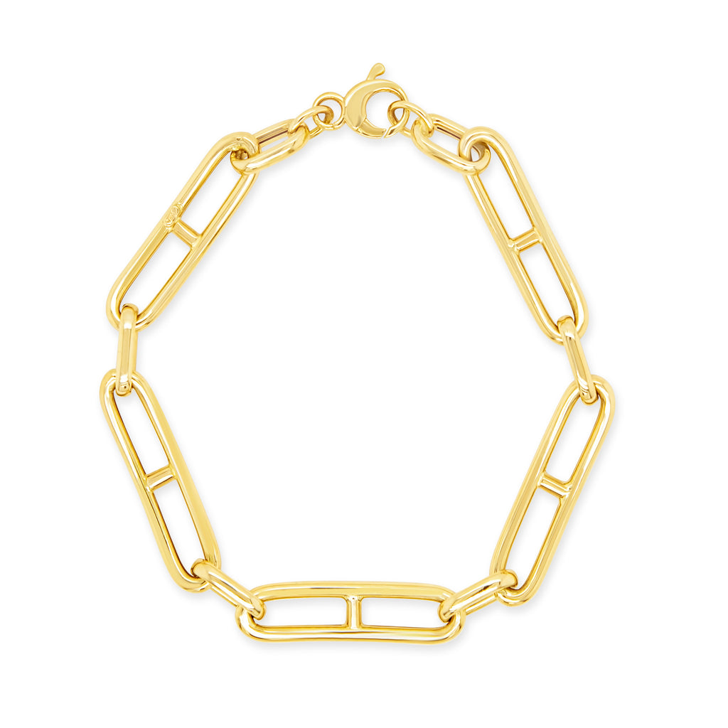 14k Yellow Gold Large Clip Link Chain Bracelet