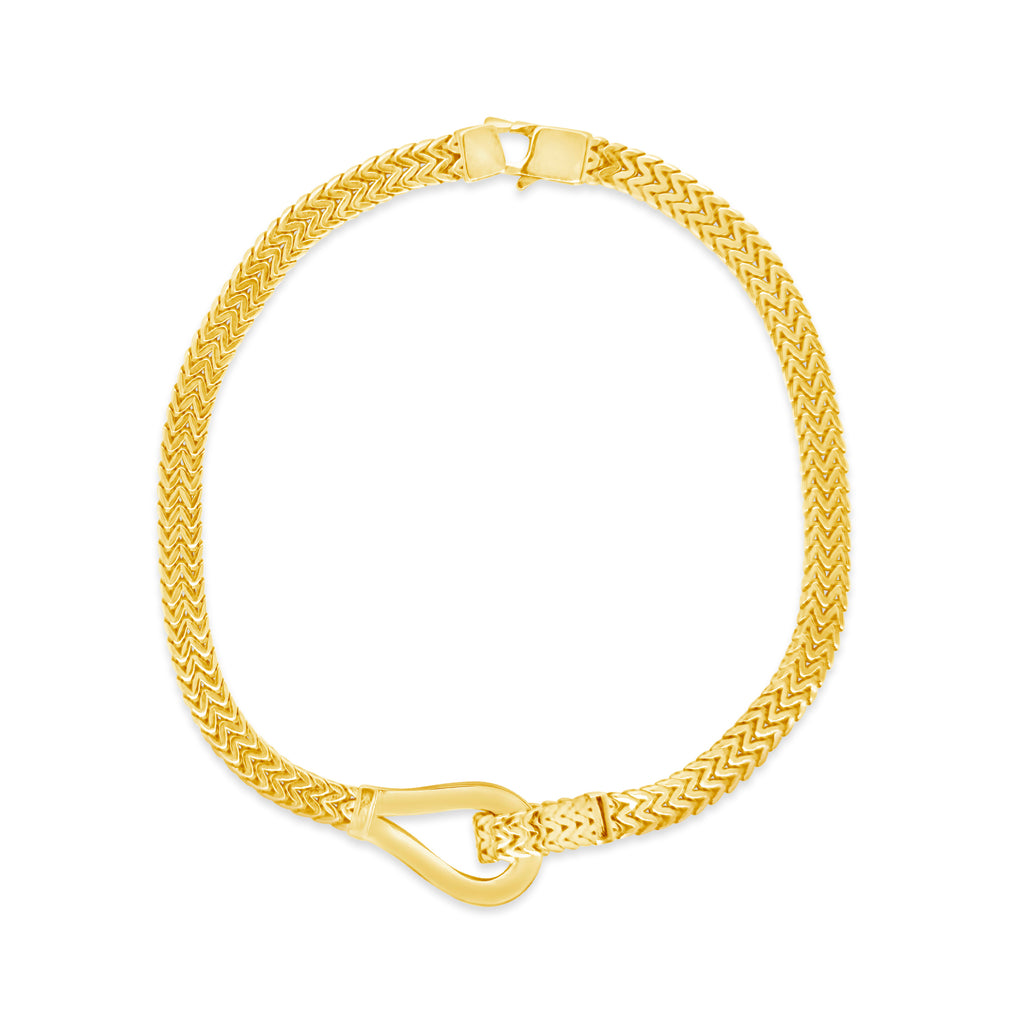 14k Yellow Gold Meshed Buckle Bracelet