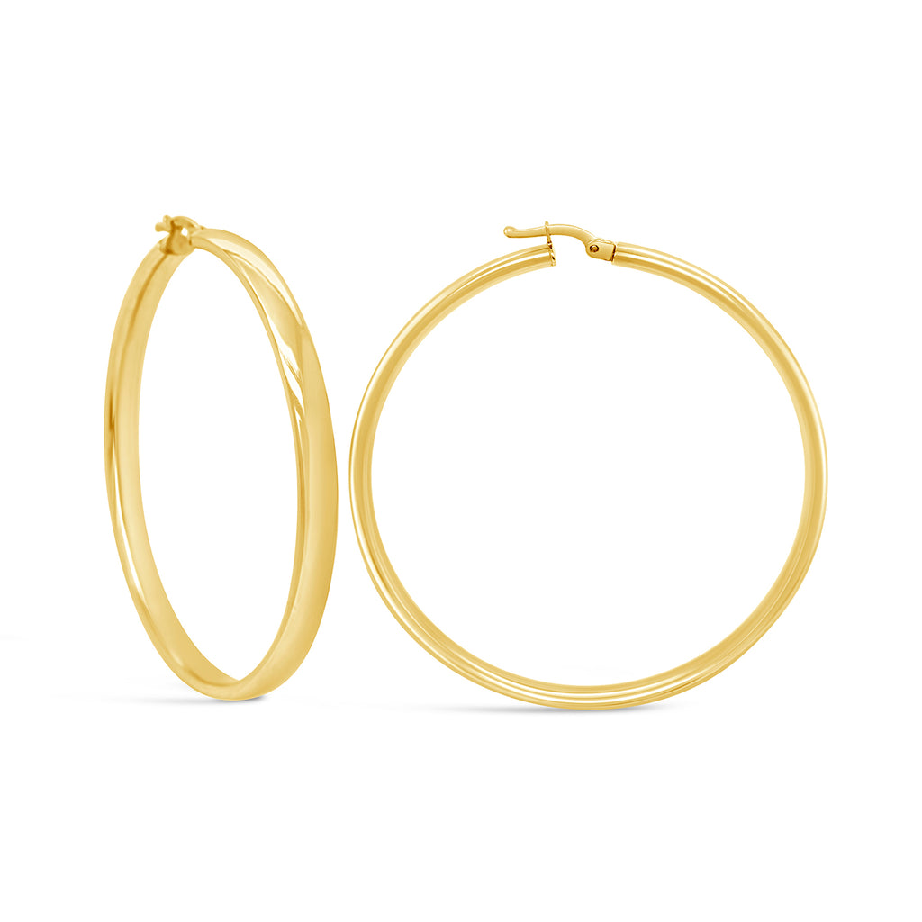 14k Yellow Gold 40x5mm Classic Hoop Earrings