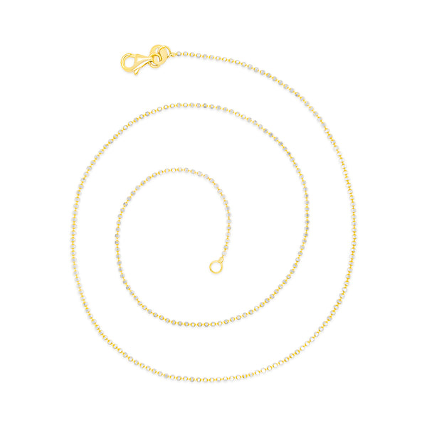 14k Yellow and White Gold Faceted Beaded Chain Necklace