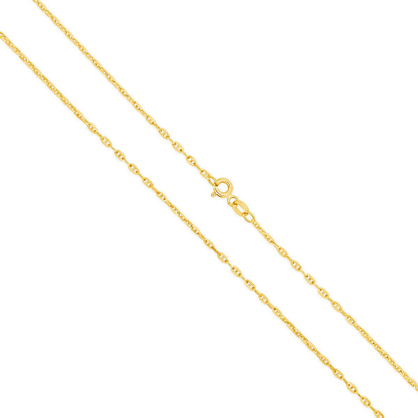 14k Yellow Gold Fancy Mariner Chain Necklace