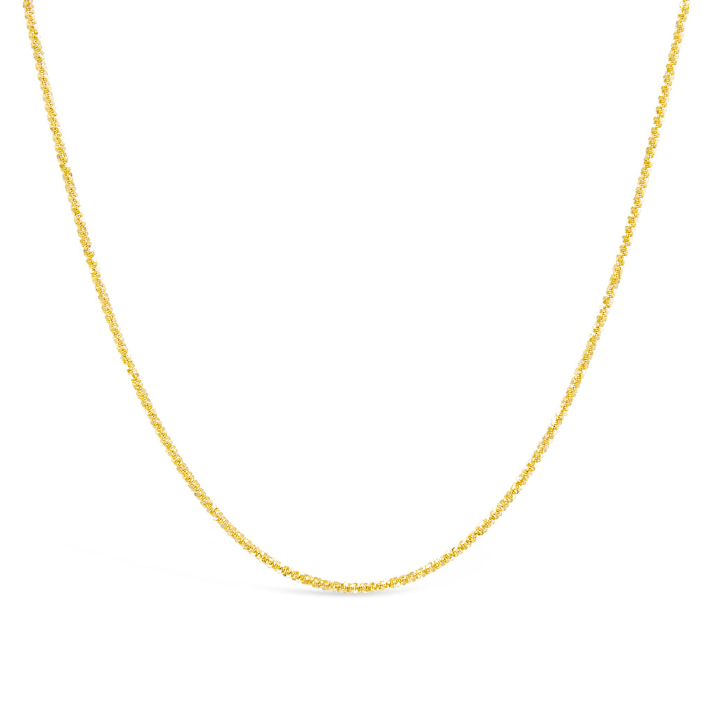 14k Yellow Gold Sparkly Rock Chain