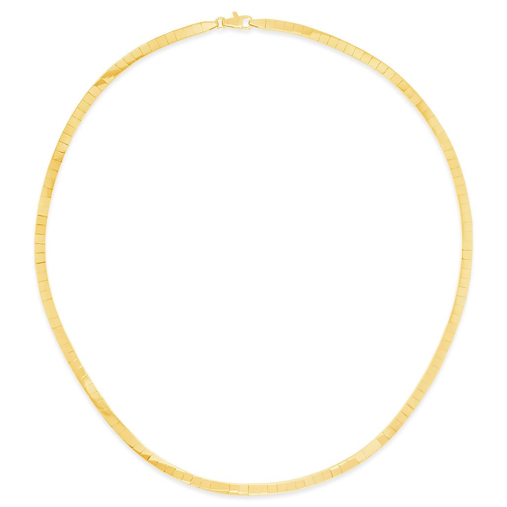 14k Yellow Gold Flat Omega Necklace