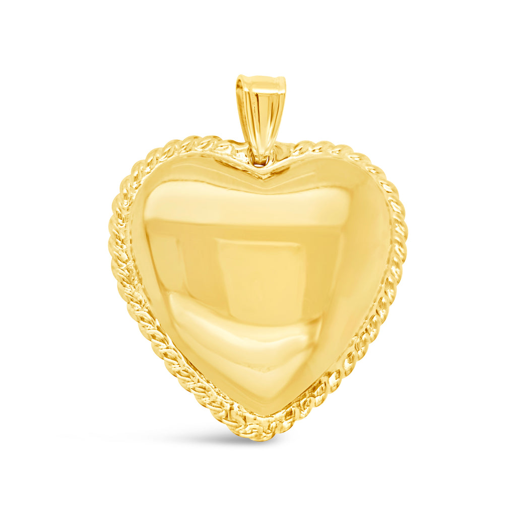 14k Yellow Gold Como Vintage Heart Pendant