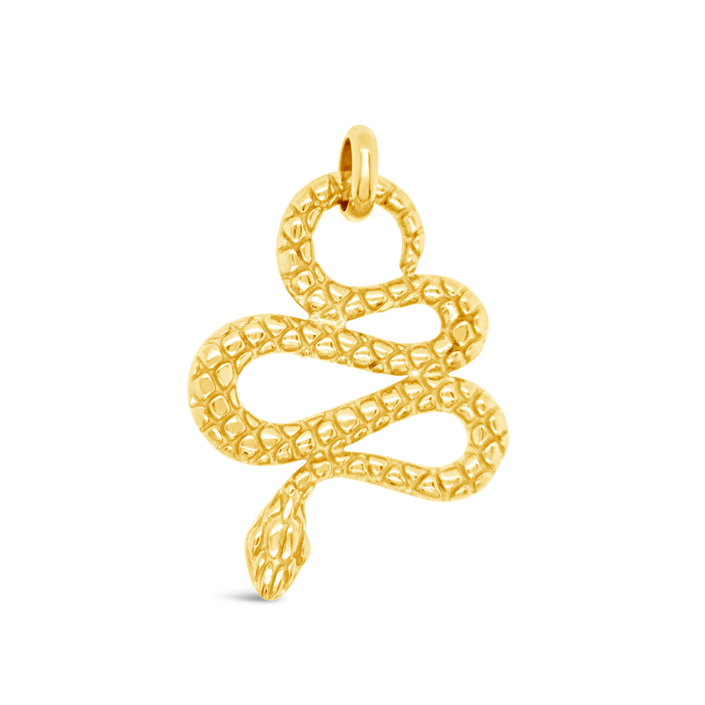 14k Yellow Gold Slithering Snake Pendant