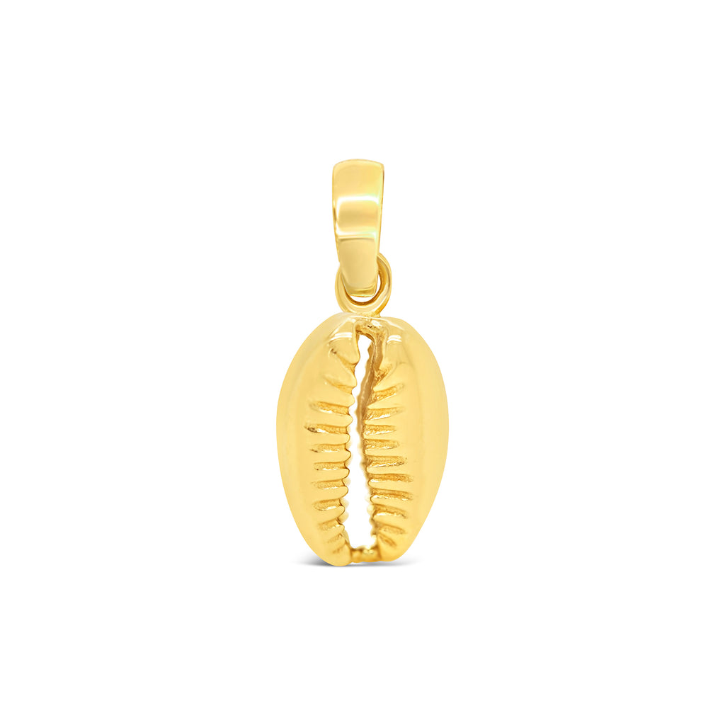 14k Yellow Gold Cowrie Shell Pendant