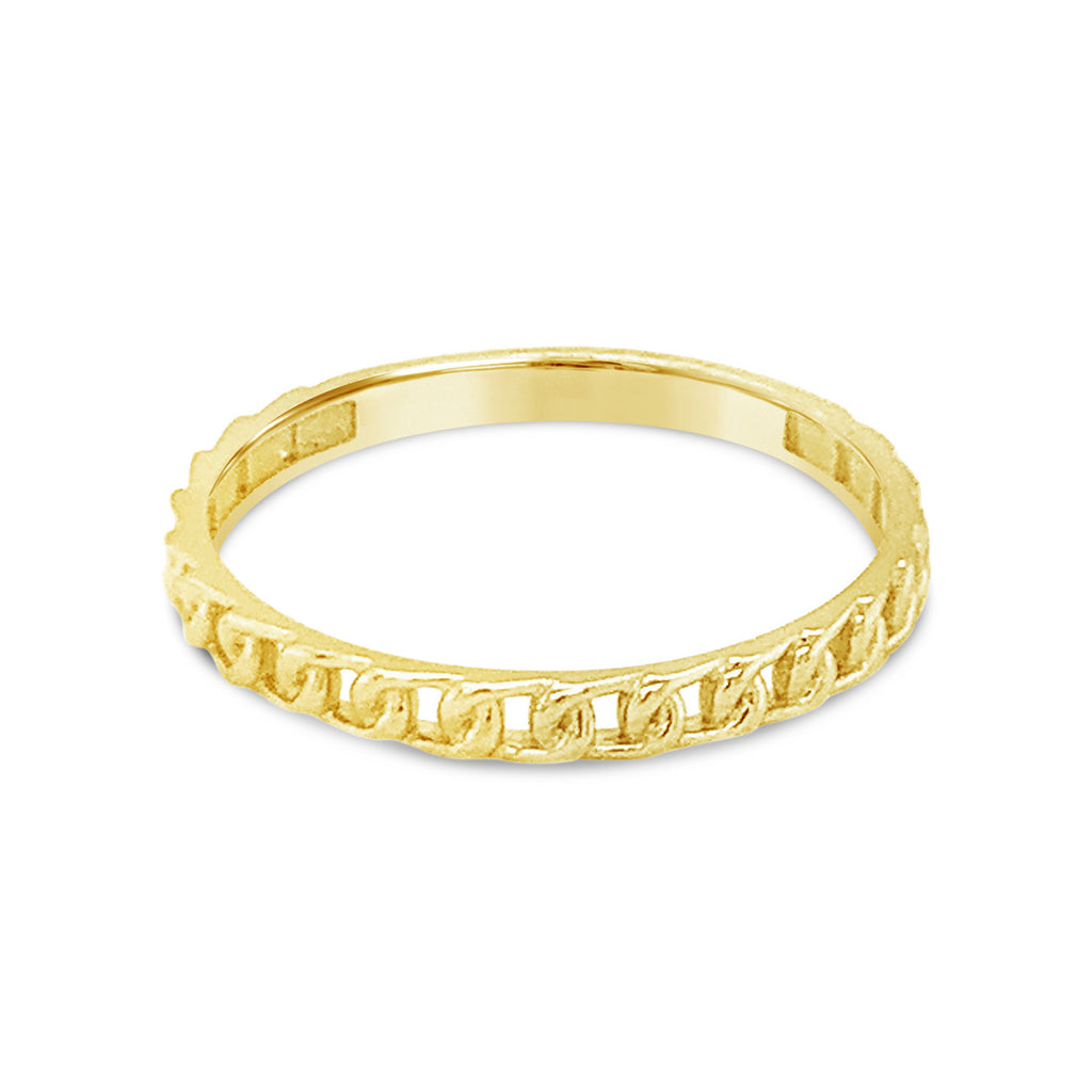 14k Yellow Gold Small Curb Link Ring