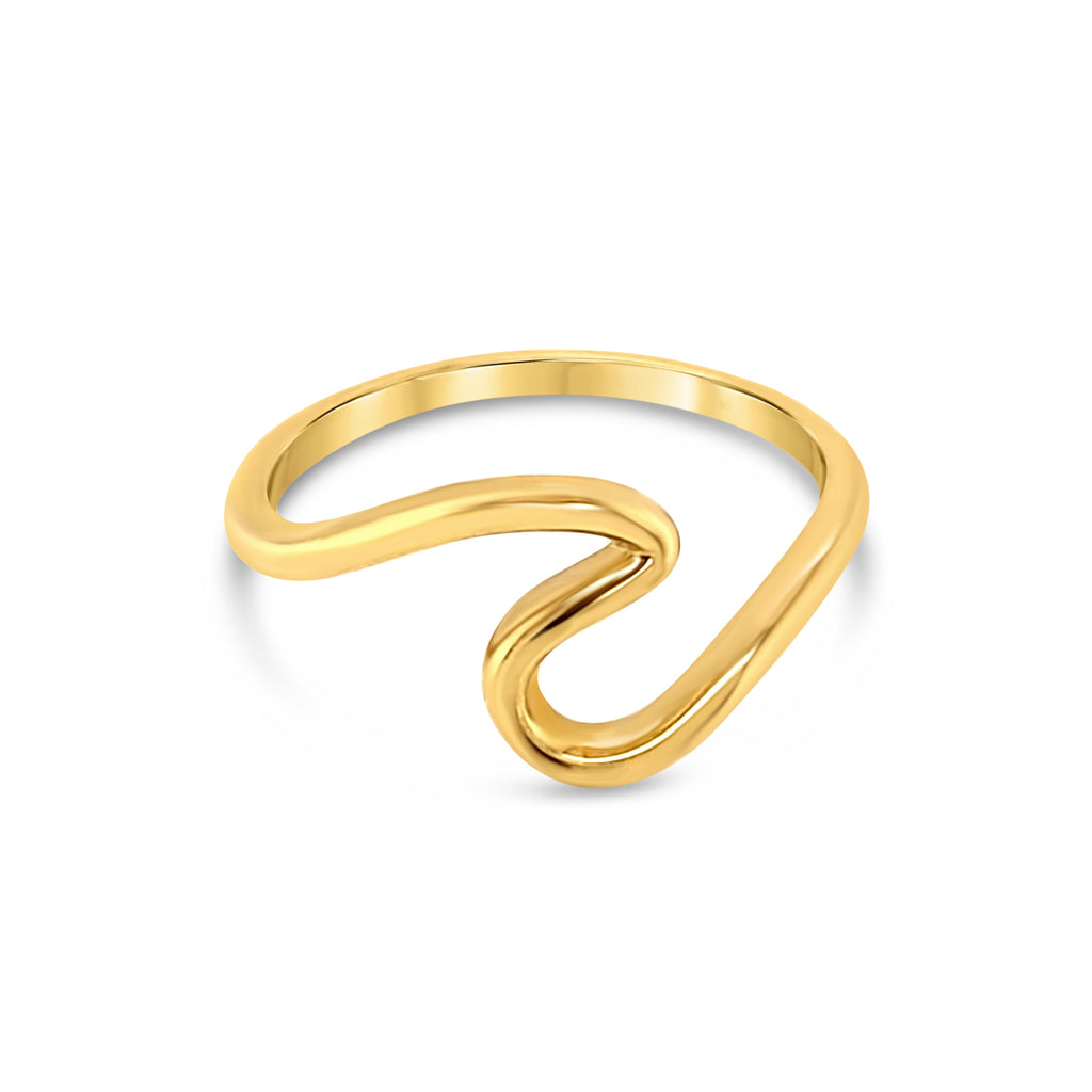 14k Yellow Gold Ocean Wave Ring