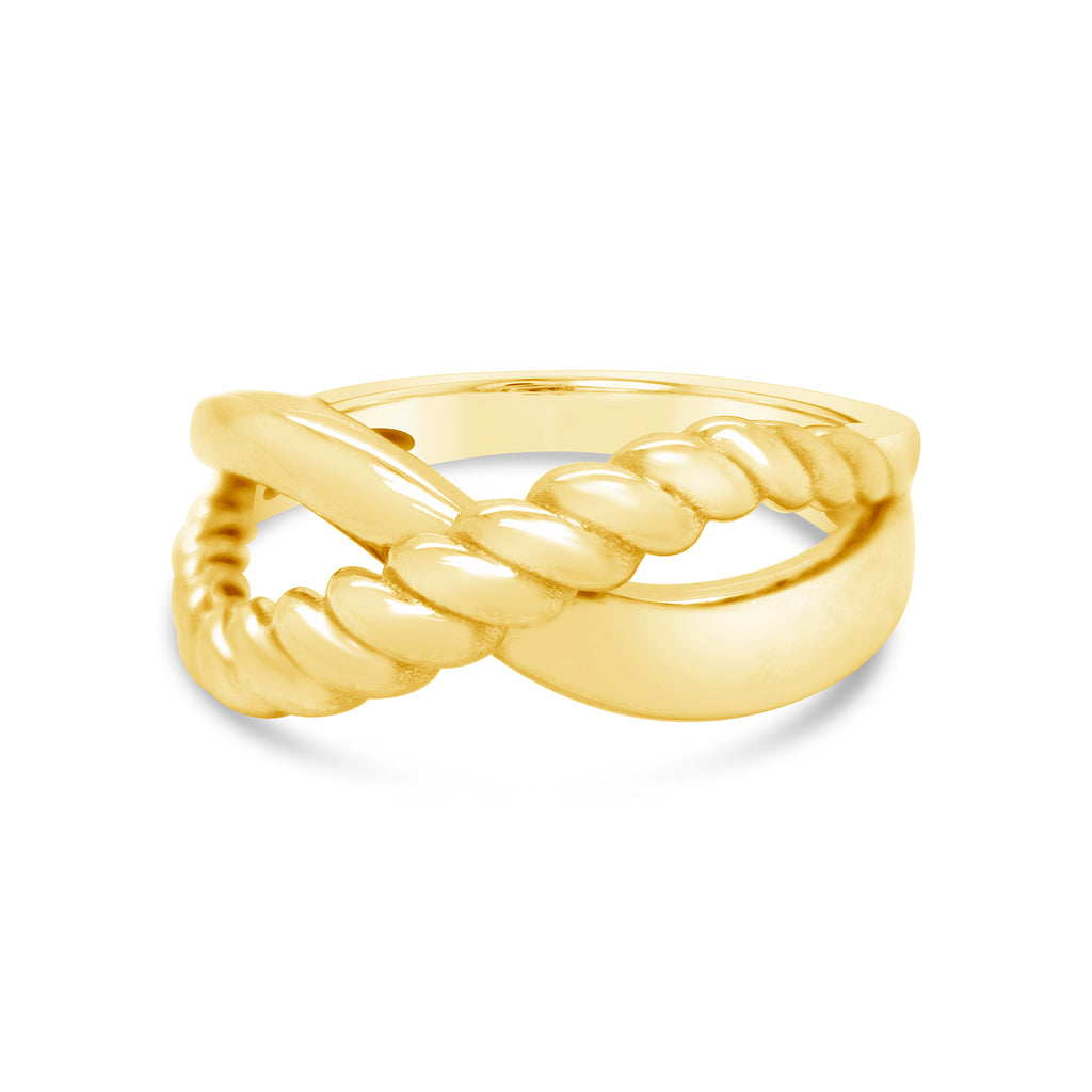 14k Yellow Gold Braided Infinity Ring