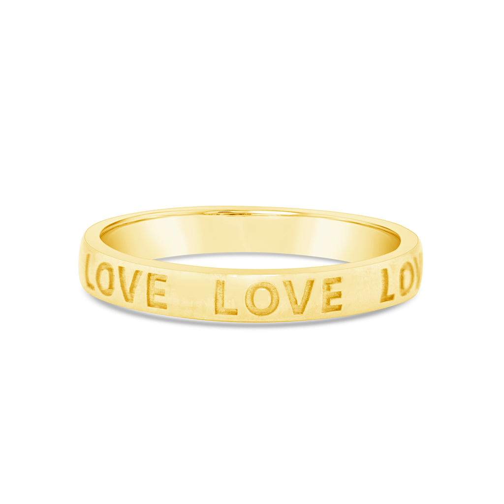 14k Yellow Gold Eternity Love Band Ring