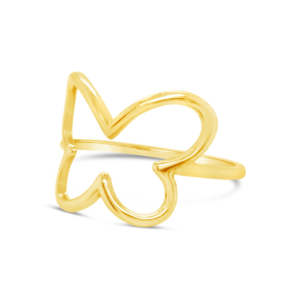 14k Yellow Gold Open Butterfly Ring