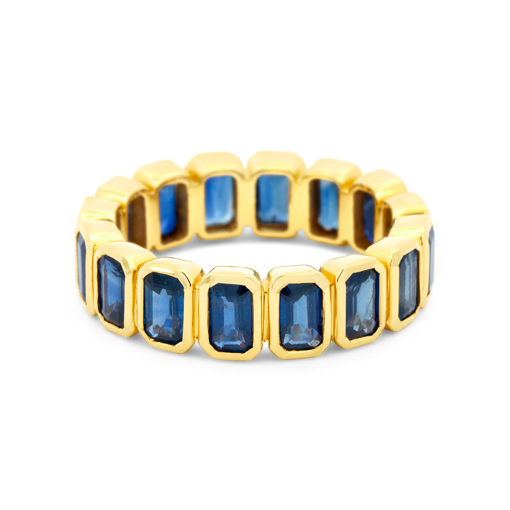 14K Yellow Gold Sapphire Eternity Band Ring