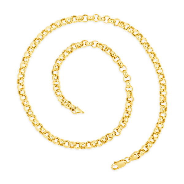 14k Yellow Gold Chunky Rolo Chain Necklace