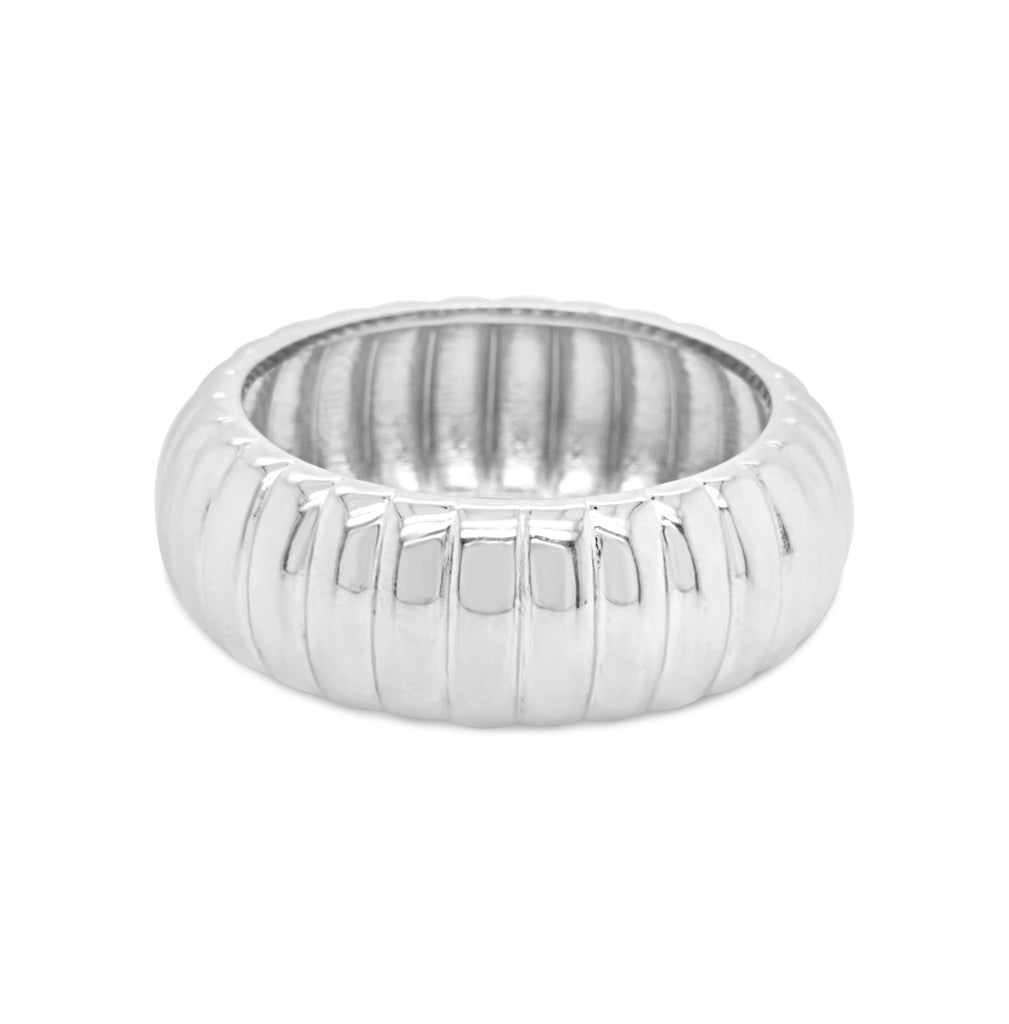 Ribbed Silver Ring