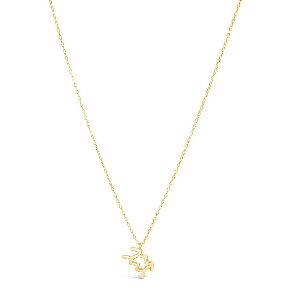 14k Yellow Gold Zodiac Symbol Pendant Necklace