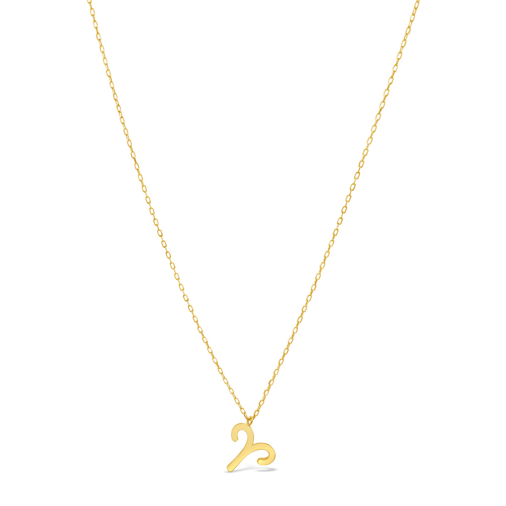 14k Yellow Gold Zodiac Symbol Pendant Necklace