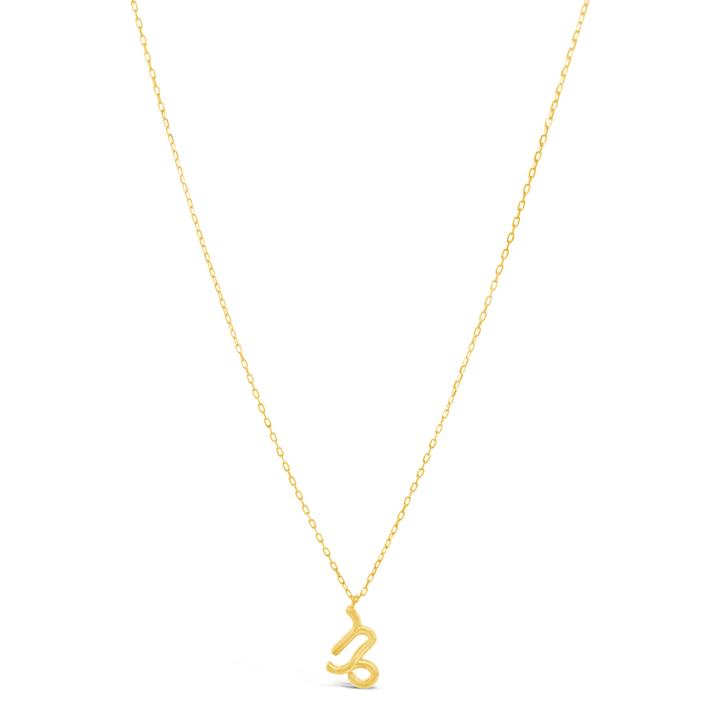 14k Yellow Gold Zodiac Symbol Pendant Necklace