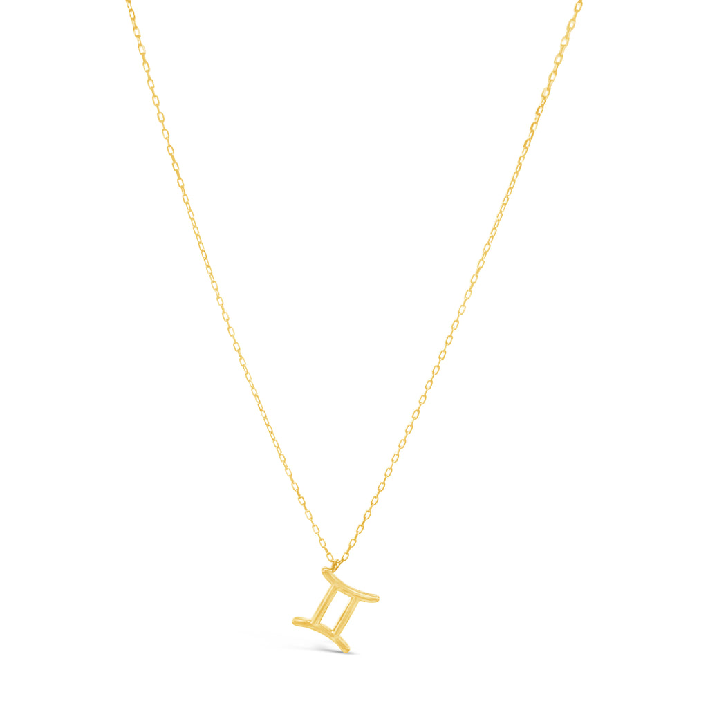 14k Yellow Gold Zodiac Symbol Pendant Necklace